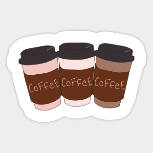 Three happy coffee cups Sticker